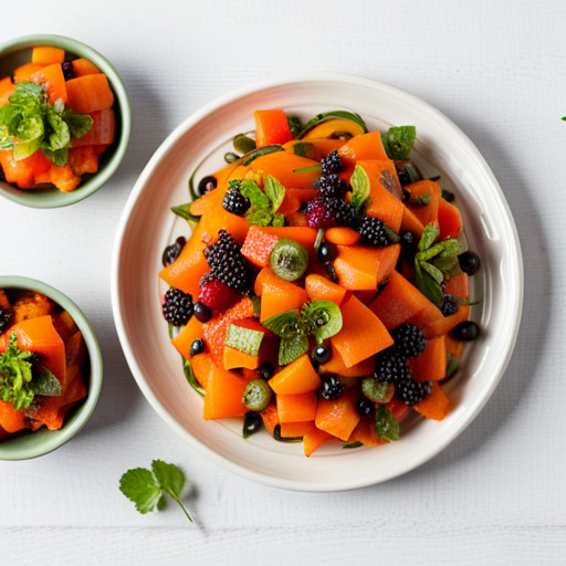 Delicious Papayas and currants dish 92259